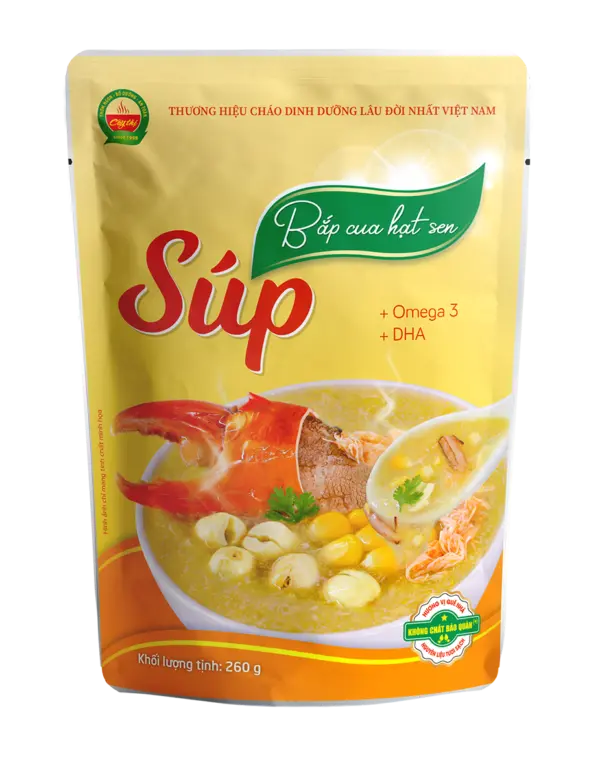 CORN WITH CRAB AND LOTUS SEED SOUP 