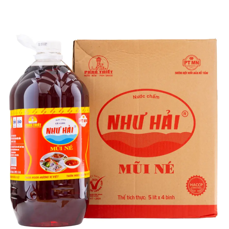 [NB10N5000NH4] Nước Mắm Cho Bếp Như Hải Mũi Né - Thùng 4 Bình 5 Lít 