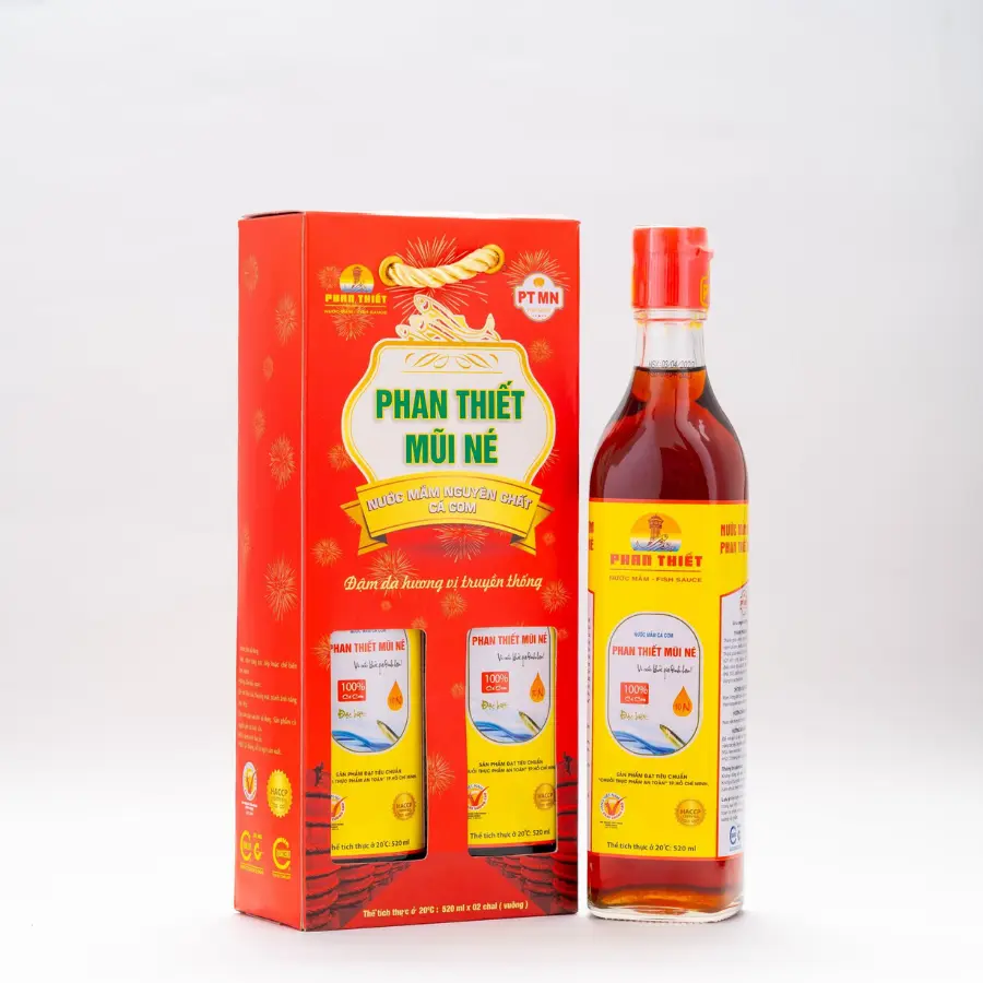 [PT10N520TT2] Nước Mắm Phan Thiết Mũi Né 10 độ Đạm ( 10N ) - Hộp 2 Chai Thủy Tinh 520ml 