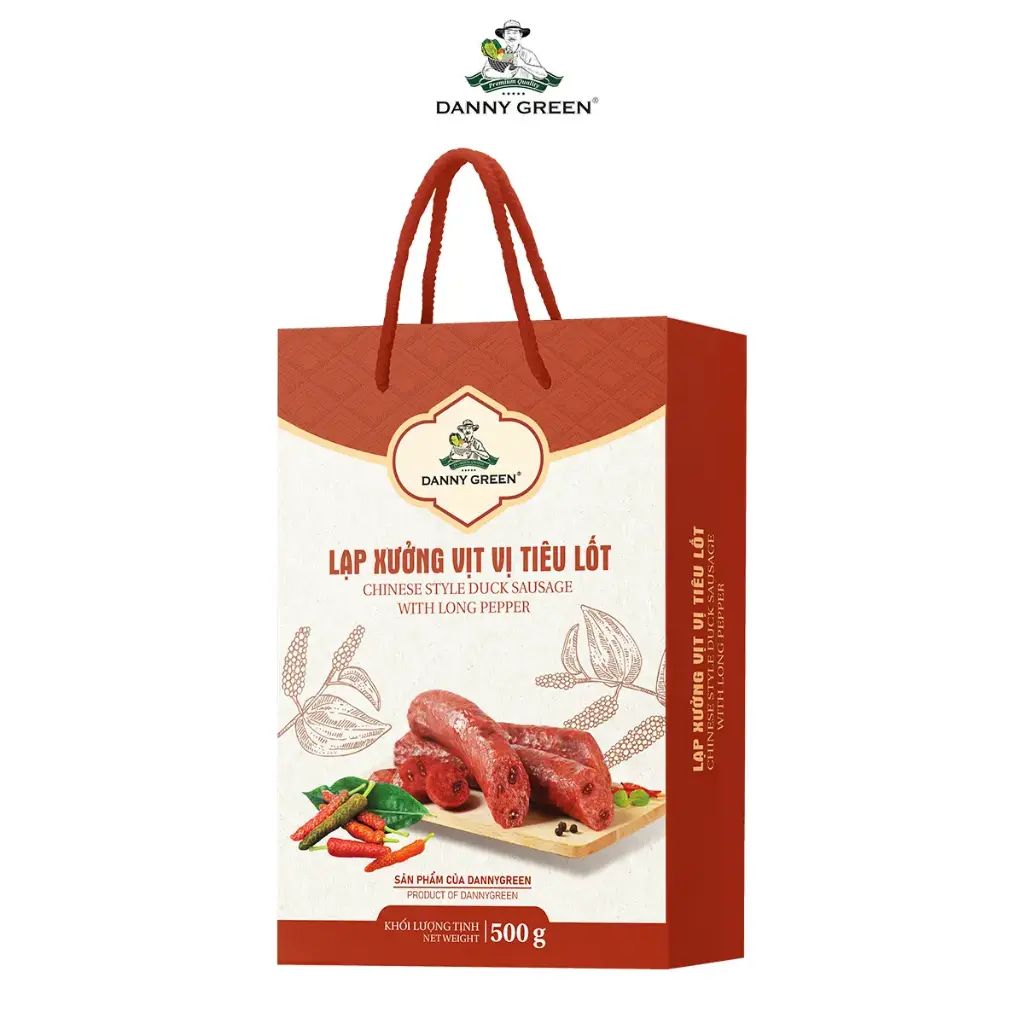 Lạp Xưởng Vịt Vị Tiêu Lốt DannyGreen 500gr